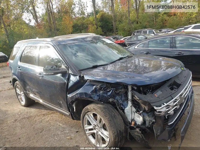 FORD EXPLORER 2017, VIN 1FM5K8D88HGB42576