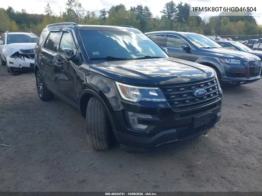 FORD EXPLORER 2017, VIN 1FM5K8GT6HGD46504