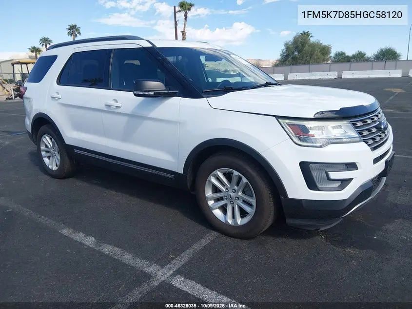 FORD EXPLORER 2017, VIN 1FM5K7D85HGC58120
