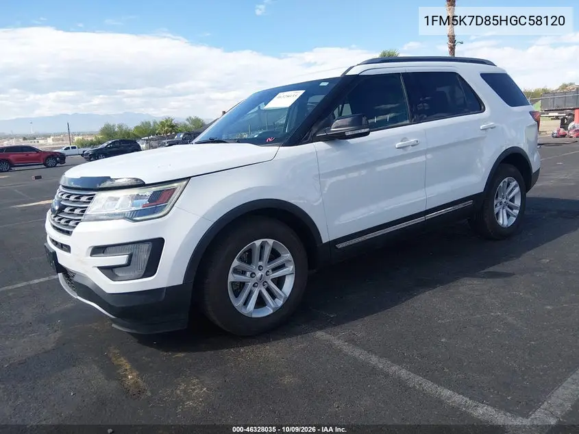 2017 FORD EXPLORER VIN 1FM5K7D85HGC58120 — фото 2