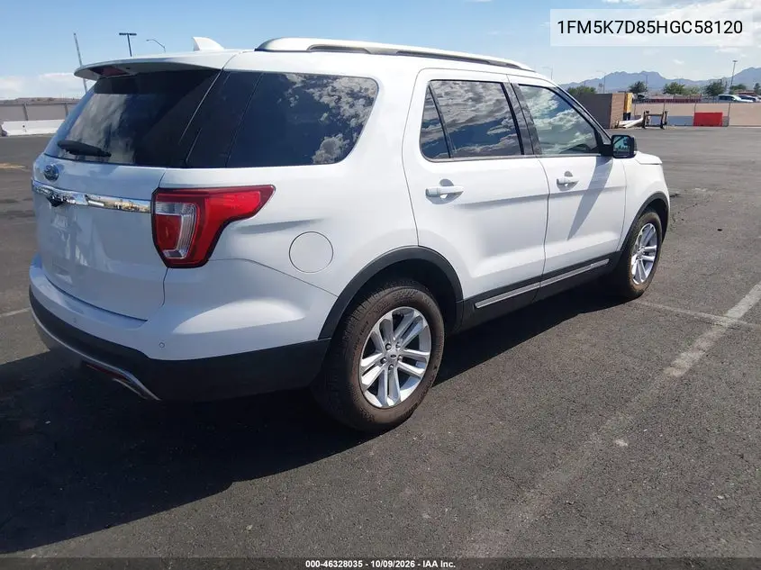 2017 FORD EXPLORER VIN 1FM5K7D85HGC58120 — фото 4