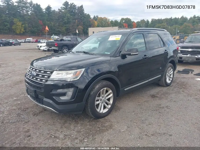 2017 FORD EXPLORER VIN 1FM5K7D83HGD07878 — фото 2