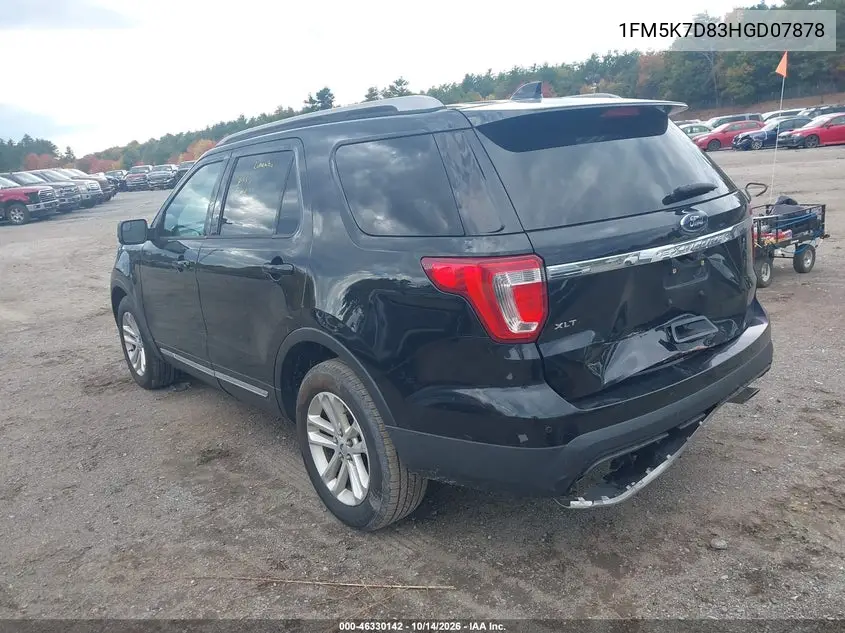 2017 FORD EXPLORER VIN 1FM5K7D83HGD07878 — фото 3