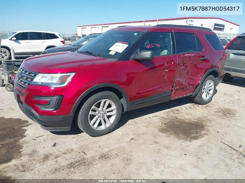 2017 FORD EXPLORER VIN 1FM5K7B87HGD54317 — фото 2