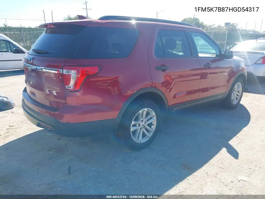 2017 FORD EXPLORER VIN 1FM5K7B87HGD54317 — фото 4