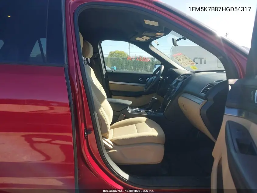 2017 FORD EXPLORER VIN 1FM5K7B87HGD54317 — фото 5