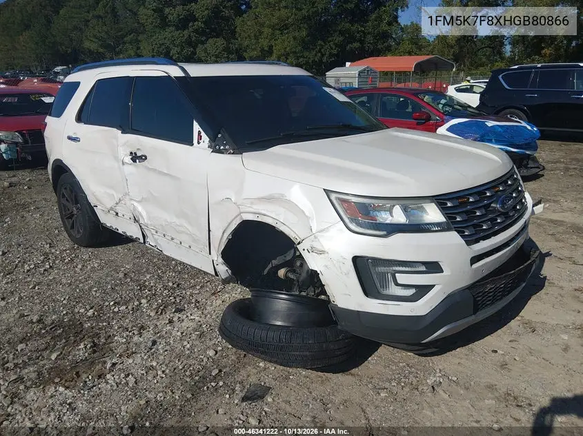 FORD EXPLORER 2017, VIN 1FM5K7F8XHGB80866