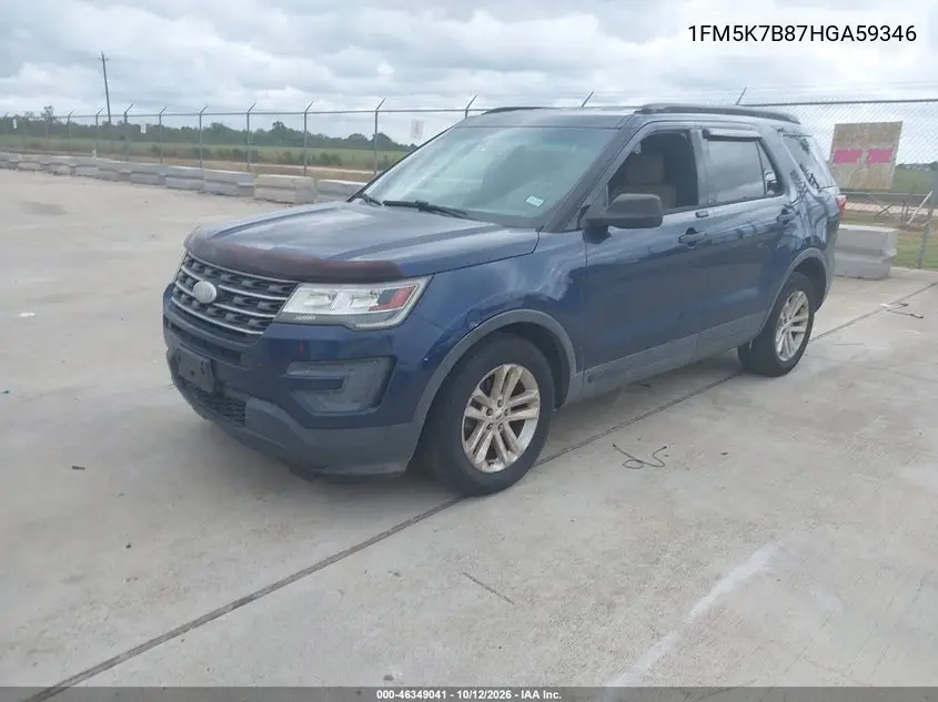 2017 FORD EXPLORER VIN 1FM5K7B87HGA59346 — фото 2