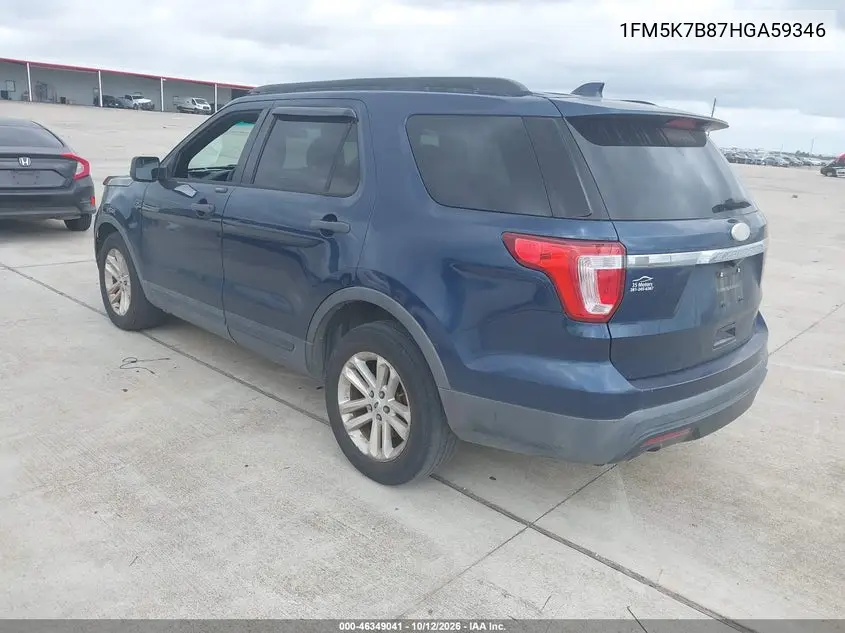 2017 FORD EXPLORER VIN 1FM5K7B87HGA59346 — фото 3