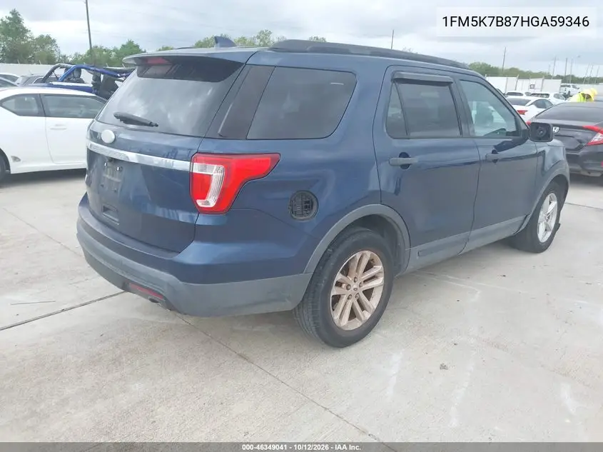 2017 FORD EXPLORER VIN 1FM5K7B87HGA59346 — фото 4