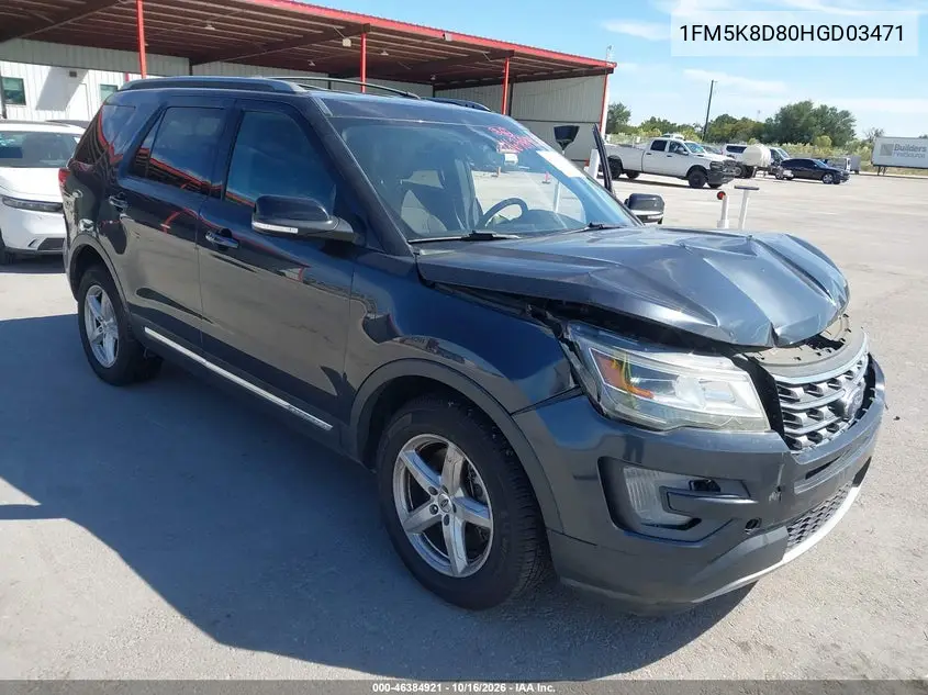 FORD EXPLORER 2017, VIN 1FM5K8D80HGD03471