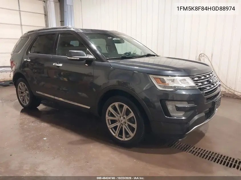 FORD EXPLORER 2017, VIN 1FM5K8F84HGD88974