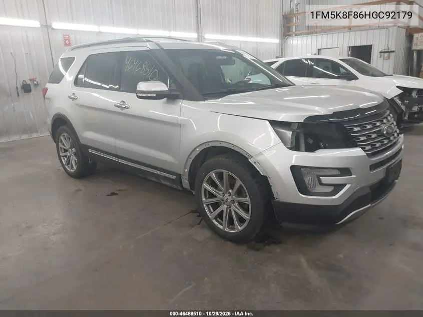 FORD EXPLORER 2017, VIN 1FM5K8F86HGC92179