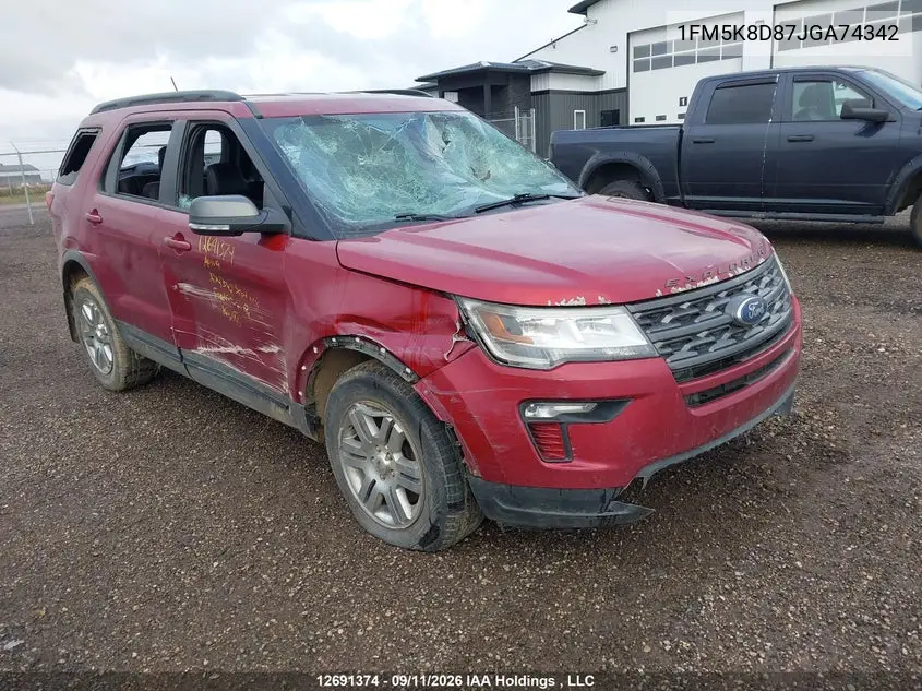 FORD EXPLORER 2018, VIN 1FM5K8D87JGA74342