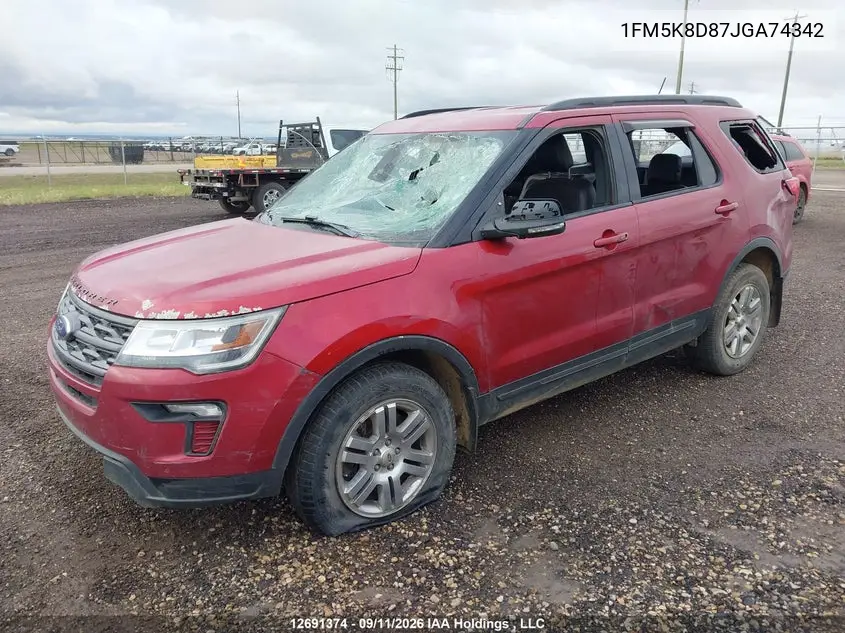 2018 FORD EXPLORER VIN 1FM5K8D87JGA74342 — фото 2