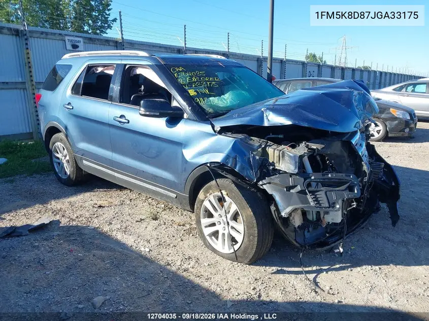 FORD EXPLORER 2018, VIN 1FM5K8D87JGA33175
