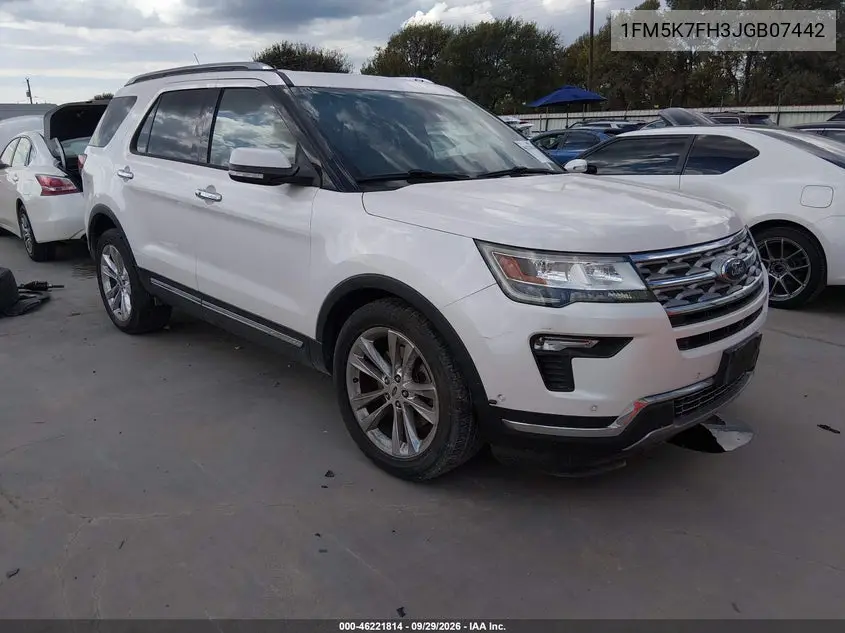 FORD EXPLORER 2018, VIN 1FM5K7FH3JGB07442