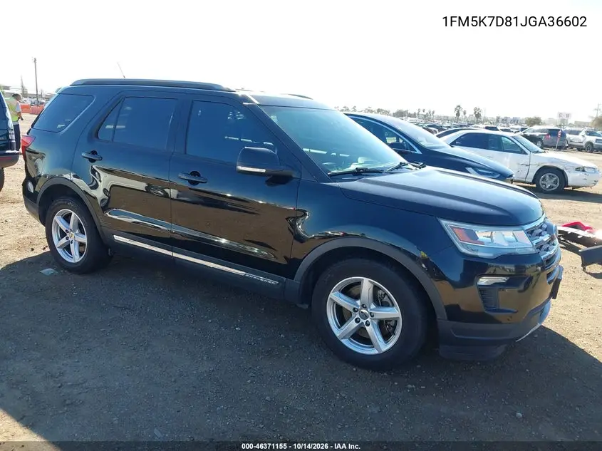 FORD EXPLORER 2018, VIN 1FM5K7D81JGA36602