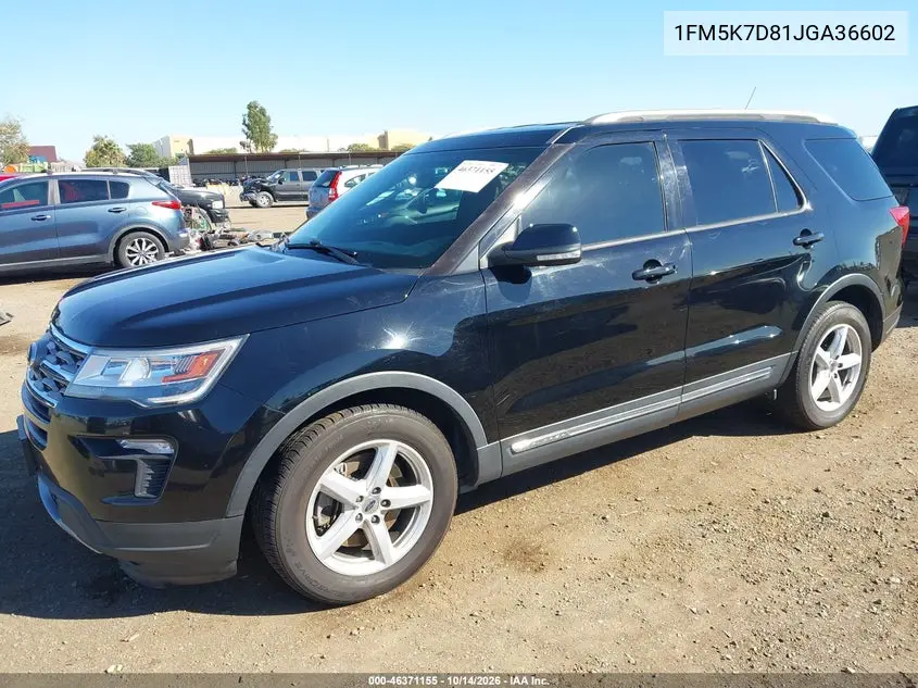 2018 FORD EXPLORER VIN 1FM5K7D81JGA36602 — фото 2