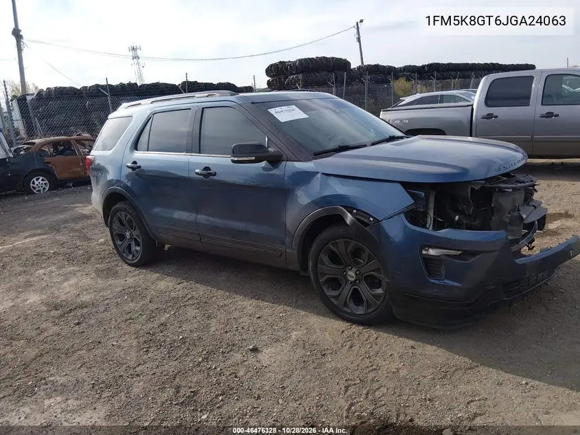 FORD EXPLORER 2018, VIN 1FM5K8GT6JGA24063