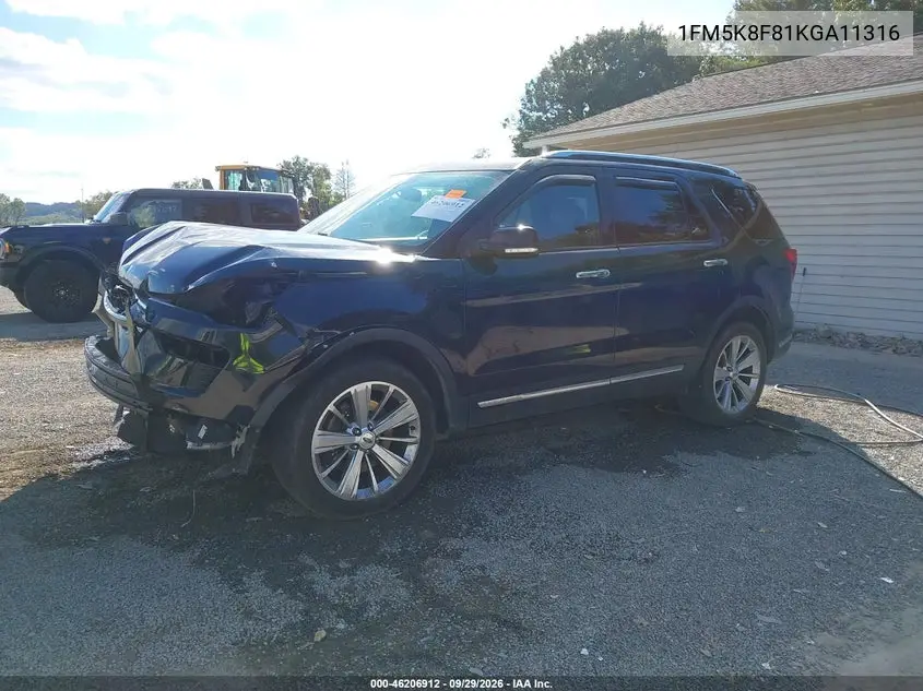 2019 FORD EXPLORER VIN 1FM5K8F81KGA11316 — фото 2