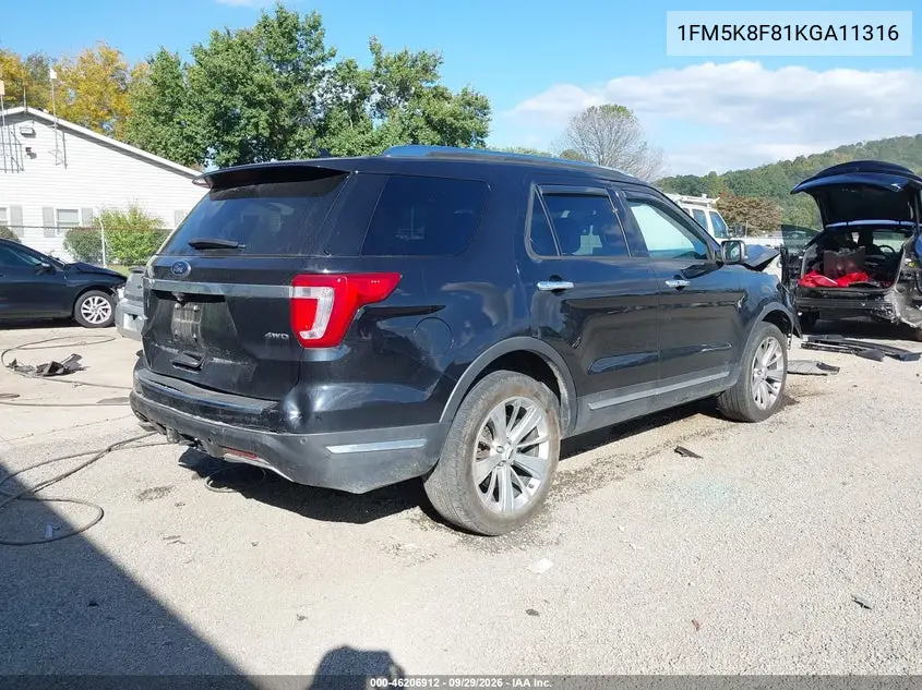 2019 FORD EXPLORER VIN 1FM5K8F81KGA11316 — фото 4