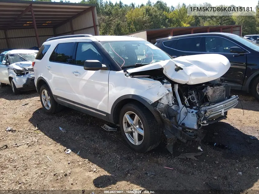 FORD EXPLORER 2019, VIN 1FM5K7D86KGA15181