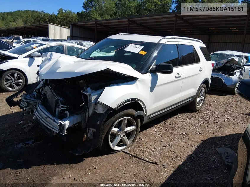 2019 FORD EXPLORER VIN 1FM5K7D86KGA15181 — фото 2