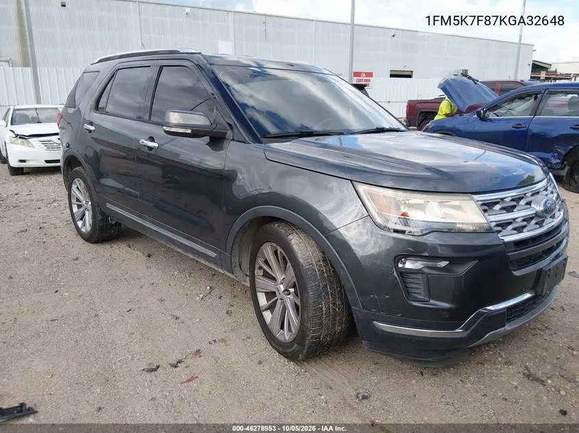 FORD EXPLORER 2019, VIN 1FM5K7F87KGA32648