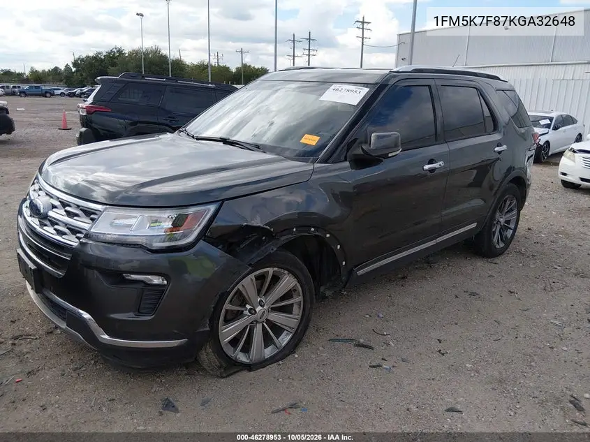 2019 FORD EXPLORER VIN 1FM5K7F87KGA32648 — фото 2