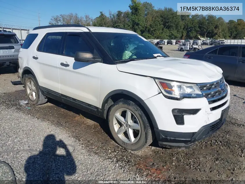 FORD EXPLORER 2019, VIN 1FM5K7B88KGA36374