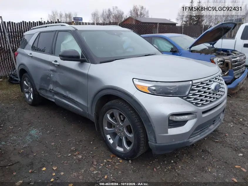 FORD EXPLORER 2020, VIN 1FM5K8HC9LGC92431