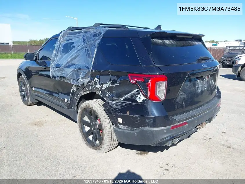 2021 FORD EXPLORER VIN 1FM5K8GC7MGA73485 — фото 3