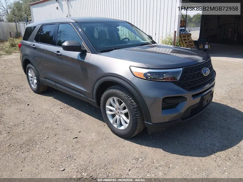 FORD EXPLORER 2021, VIN 1FMSK8BB2MGB72958