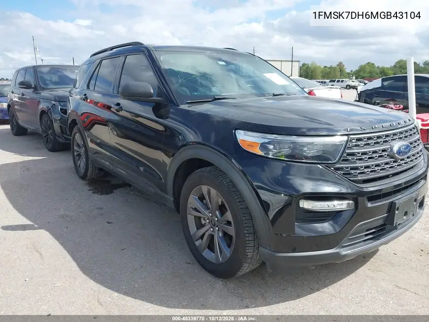 FORD EXPLORER 2021, VIN 1FMSK7DH6MGB43104