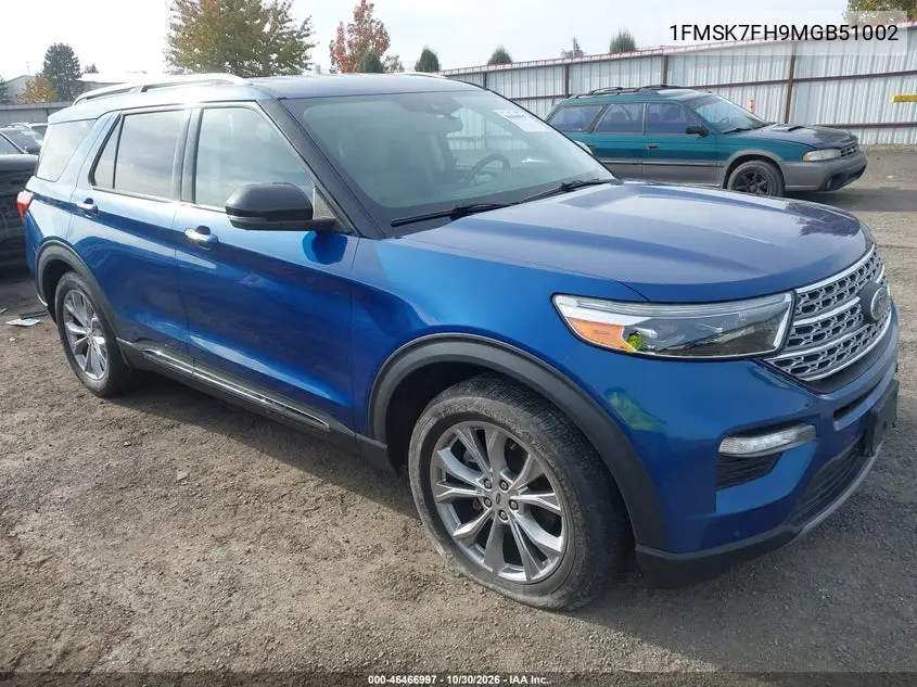 FORD EXPLORER 2021, VIN 1FMSK7FH9MGB51002