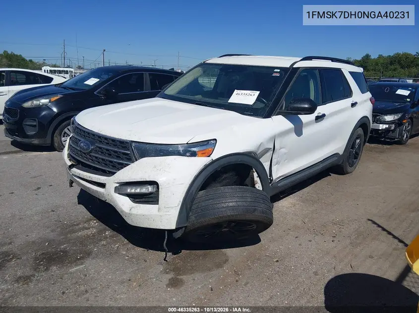 2022 FORD EXPLORER VIN 1FMSK7DH0NGA40231 — фото 2