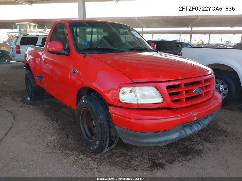 FORD F-150 2000, VIN 2FTZF0722YCA61836