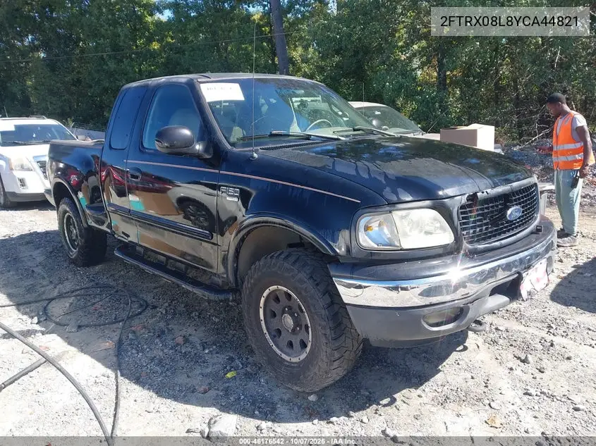 FORD F-150 2000, VIN 2FTRX08L8YCA44821