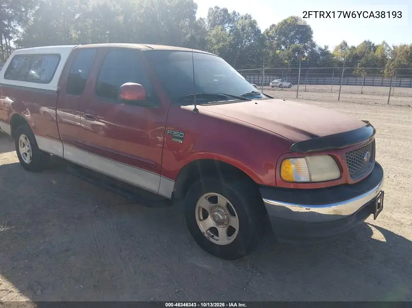 FORD F-150 2000, VIN 2FTRX17W6YCA38193