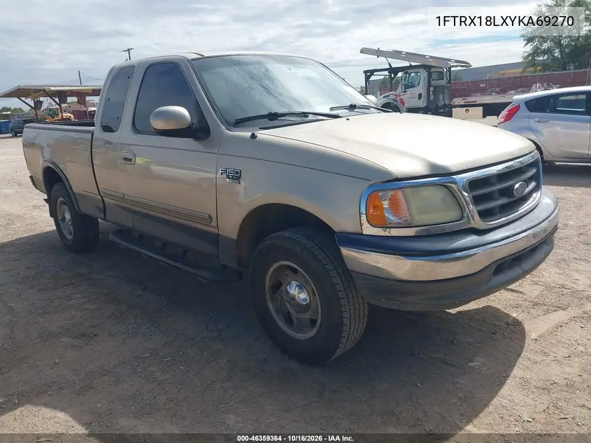 FORD F-150 2000, VIN 1FTRX18LXYKA69270