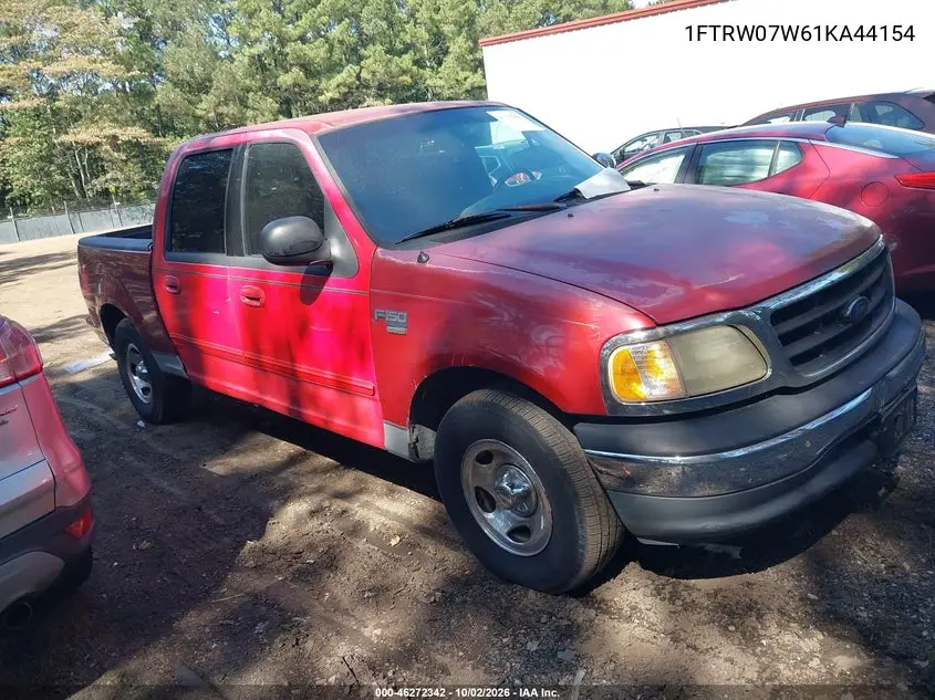 FORD F-150 2001, VIN 1FTRW07W61KA44154