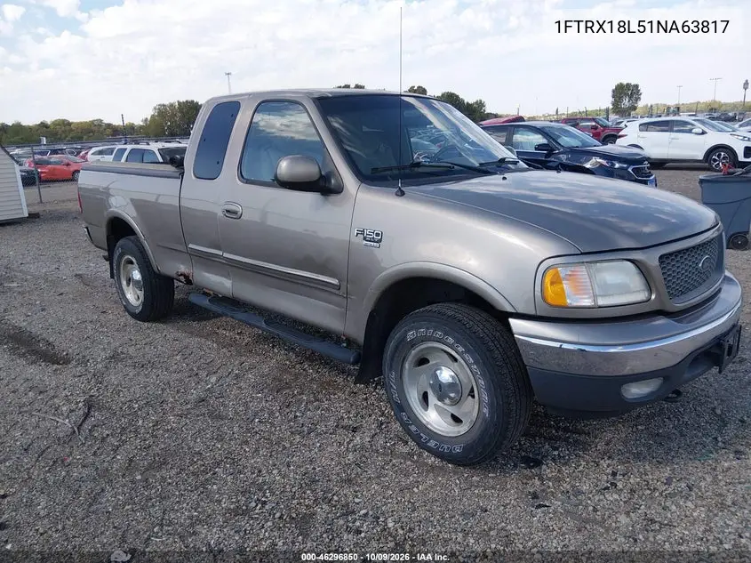 FORD F-150 2001, VIN 1FTRX18L51NA63817