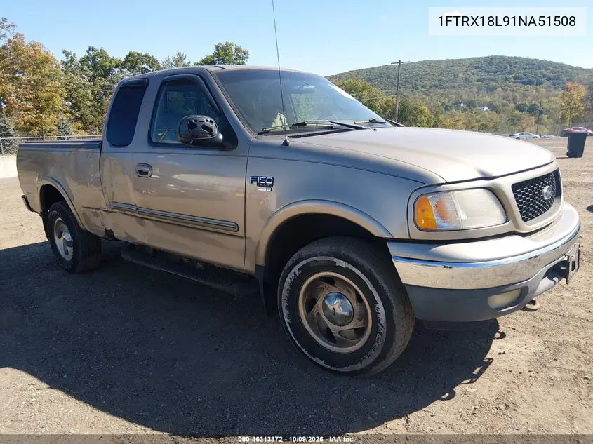 FORD F-150 2001, VIN 1FTRX18L91NA51508