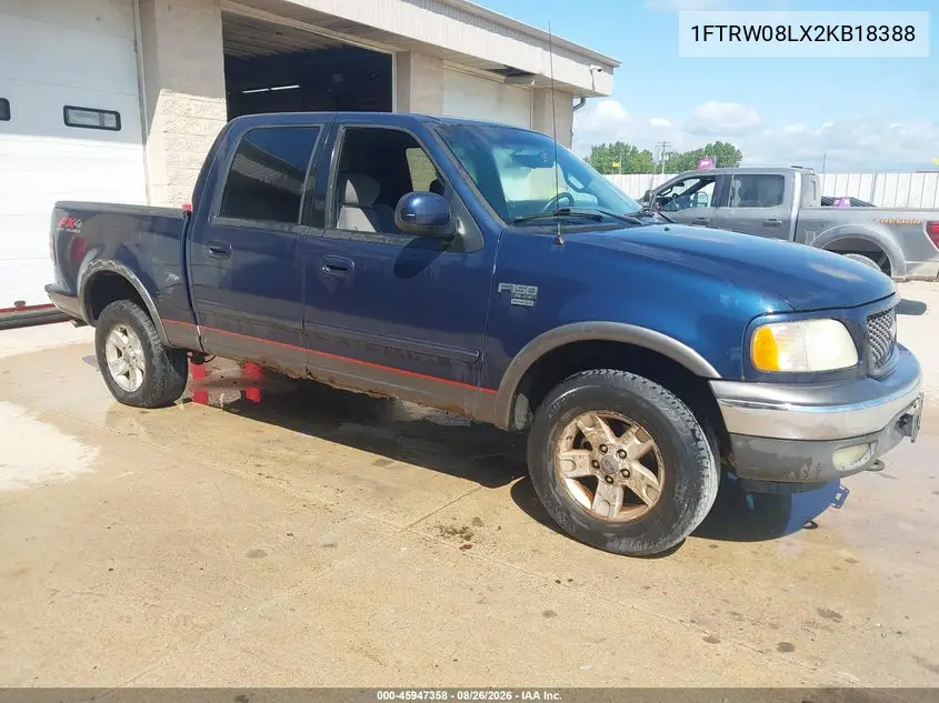 FORD F-150 2002, VIN 1FTRW08LX2KB18388