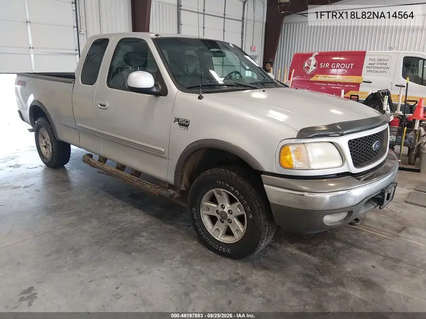 FORD F-150 2002, VIN 1FTRX18L82NA14564