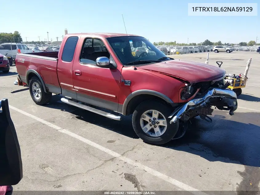 FORD F-150 2002, VIN 1FTRX18L62NA59129