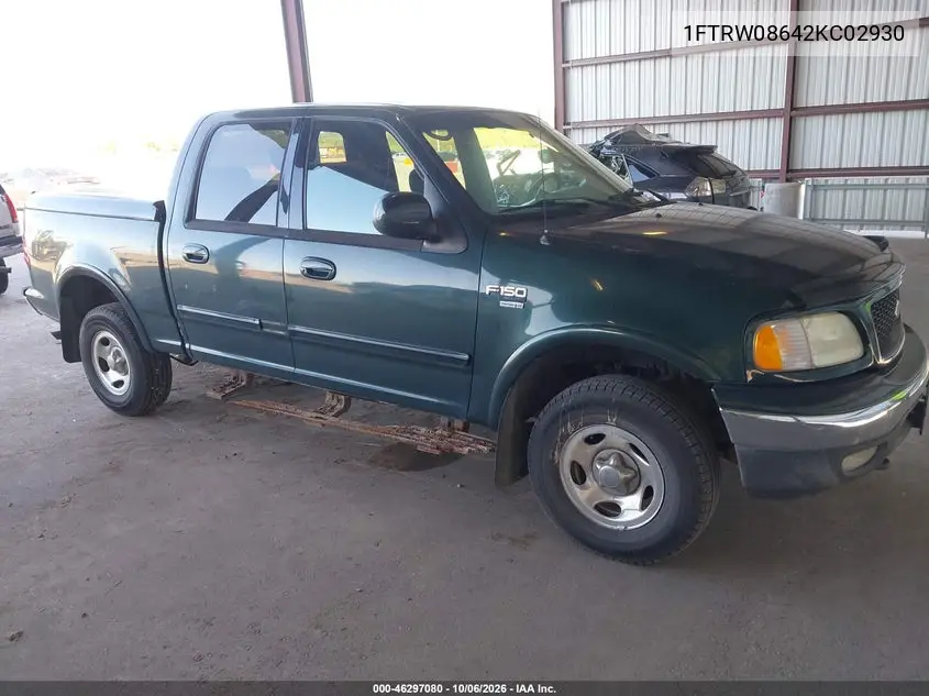 FORD F-150 2002, VIN 1FTRW08642KC02930