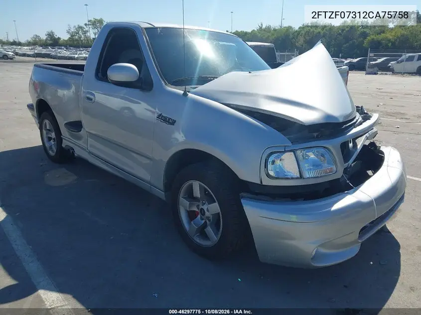 FORD F-150 2002, VIN 2FTZF07312CA75758