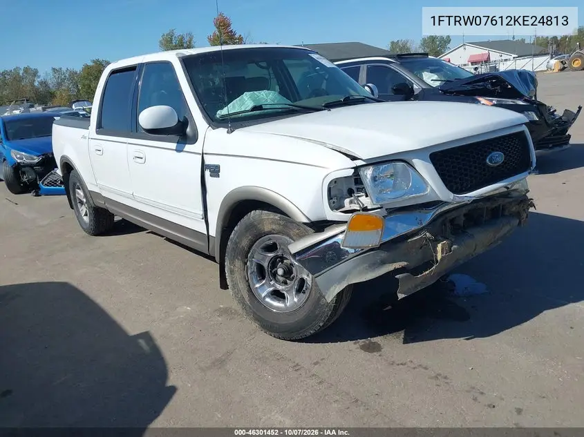 FORD F-150 2002, VIN 1FTRW07612KE24813